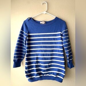 Banana Republic  Blue and White Striped Sweater